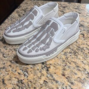 AMIRI White and Gray Women's Slip-On Shoes